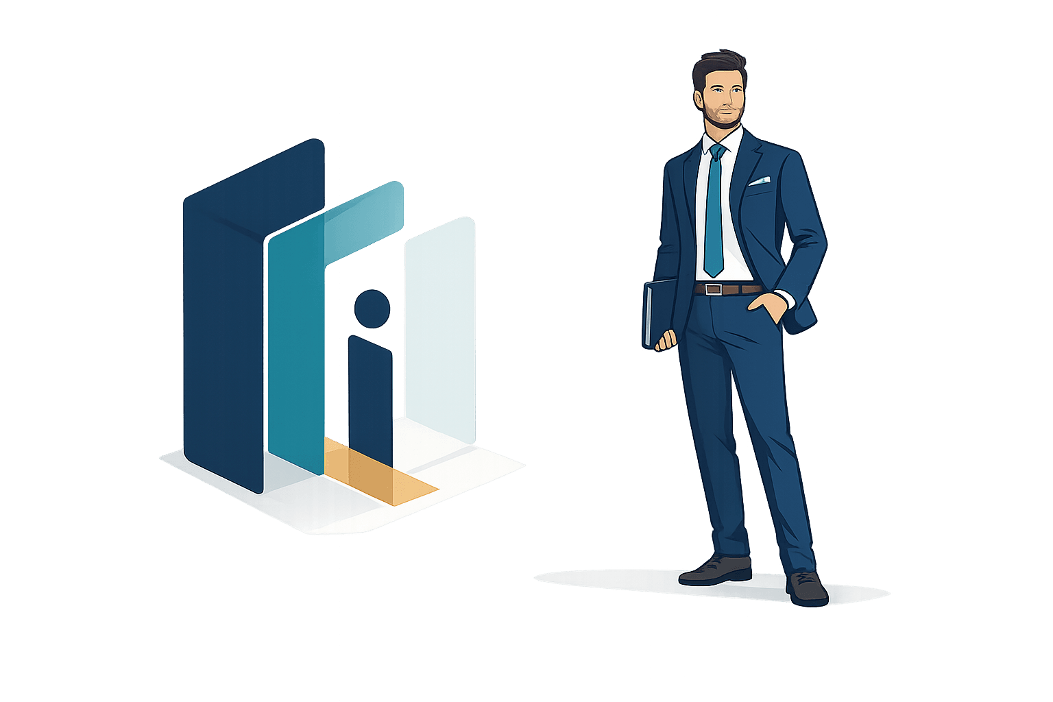 Illustration representing an authorized manager reviewing a profile within Phoenix Human Intelligence